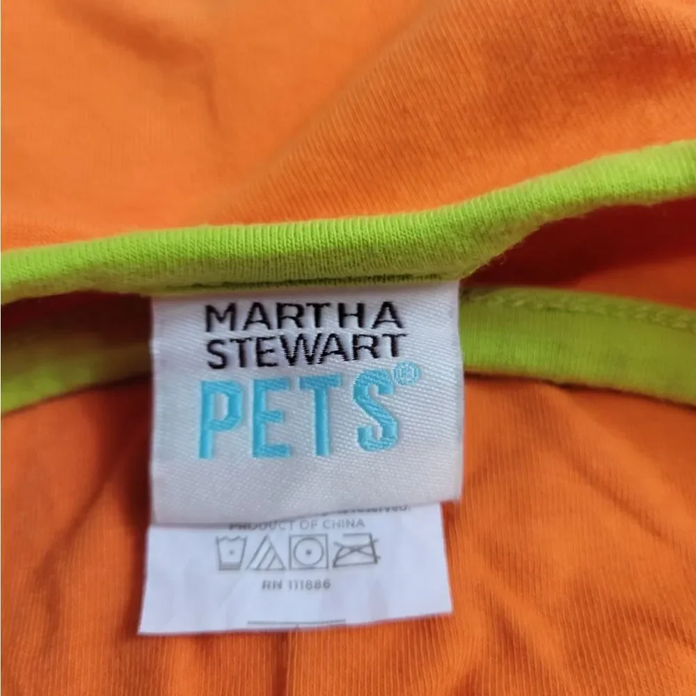 Martha Stewart pets pumpkin jack-o-lantern costume with tutu shirt L